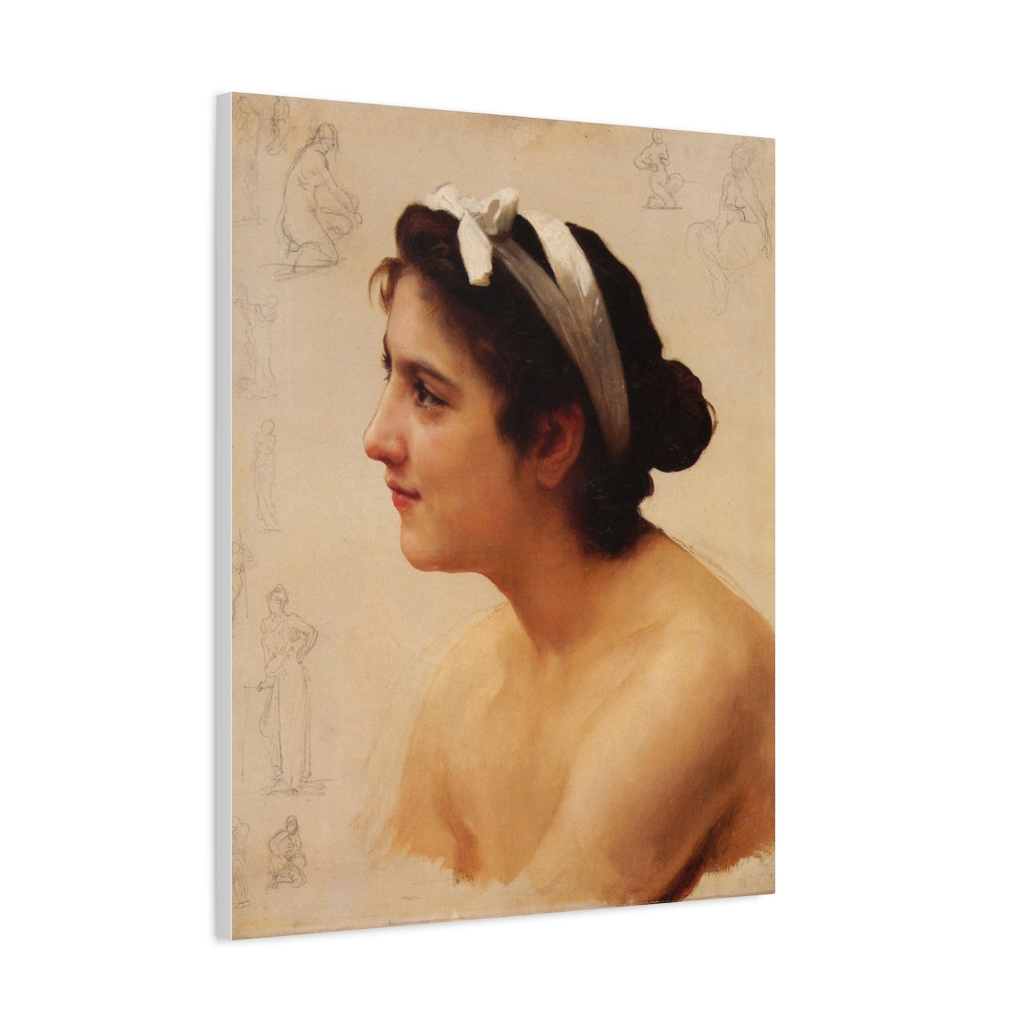 Study Of A Woman For Offering To Love by William Adolphe Bouguereau Canvas Print Matte Stretched