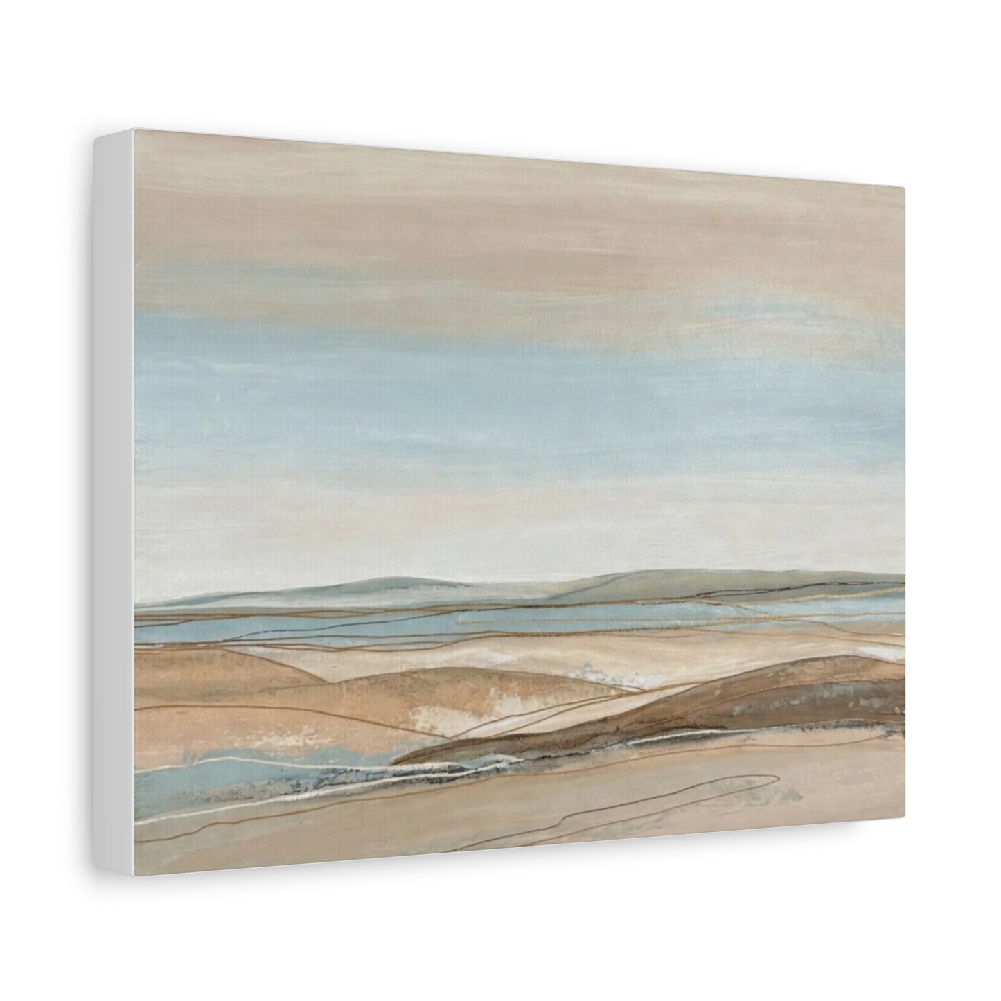 Coastal Pastel Landscape Canvas — Matte Stretched Wall Art