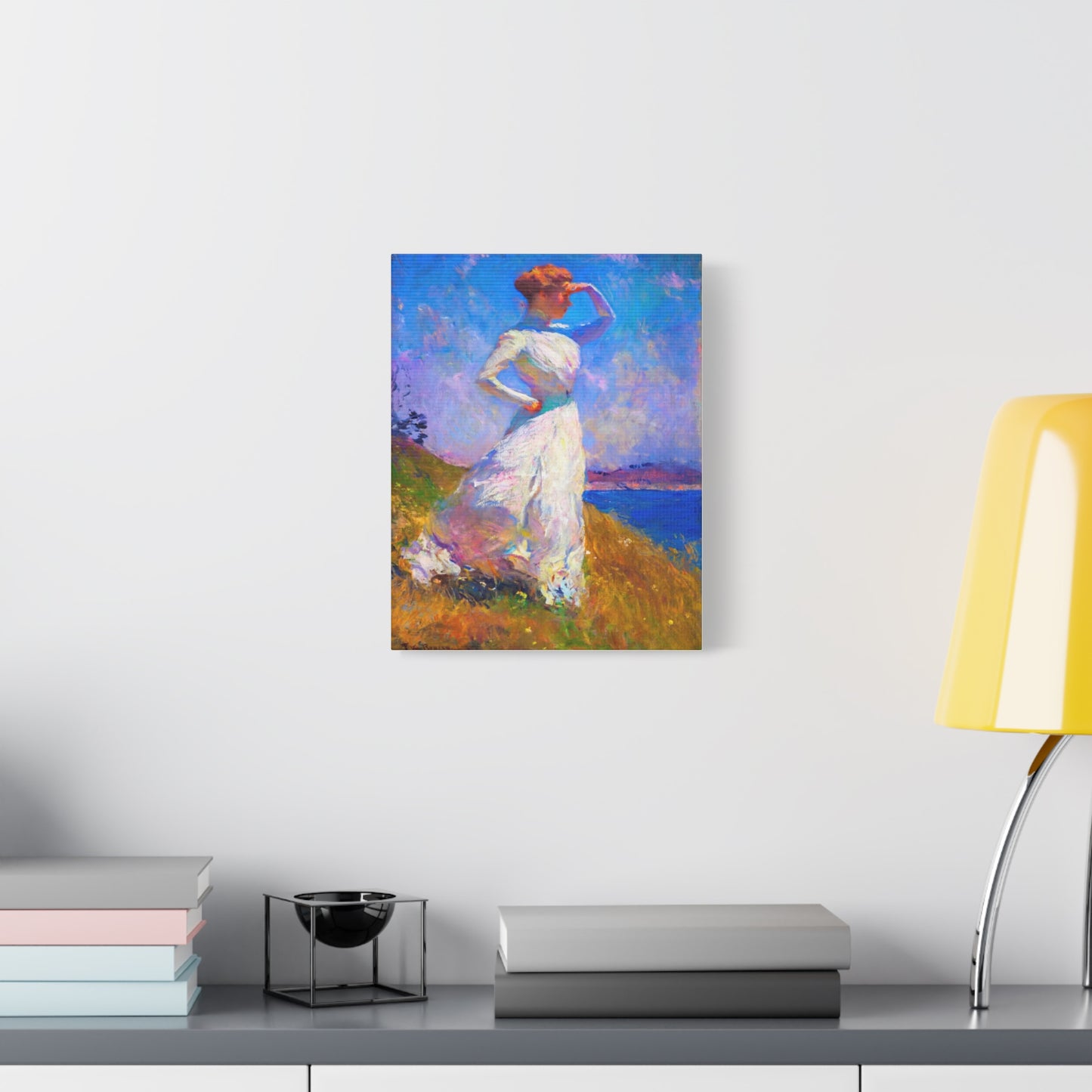 Impressionist Coastal Lady Matte Canvas Print — Stretched 1.25"