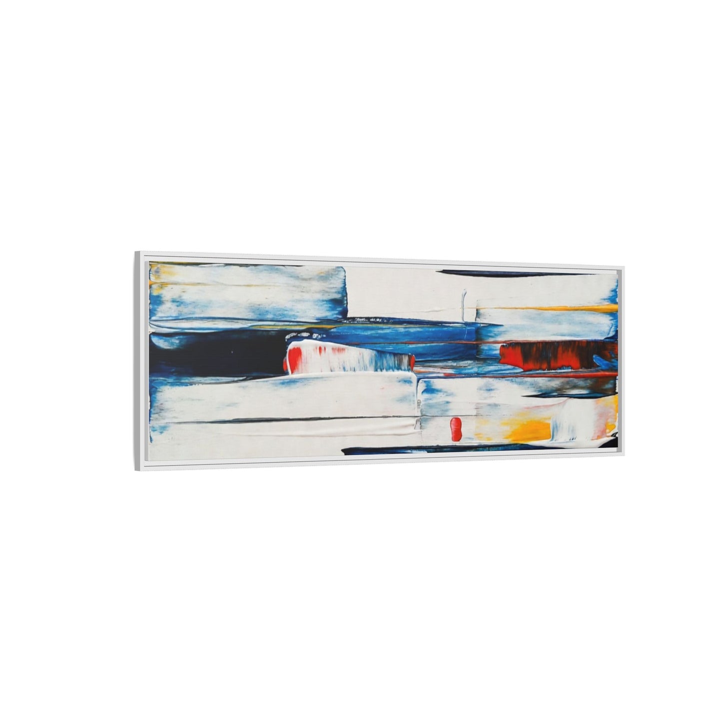 Abstract Coastal Brushstrokes Framed Canvas Print