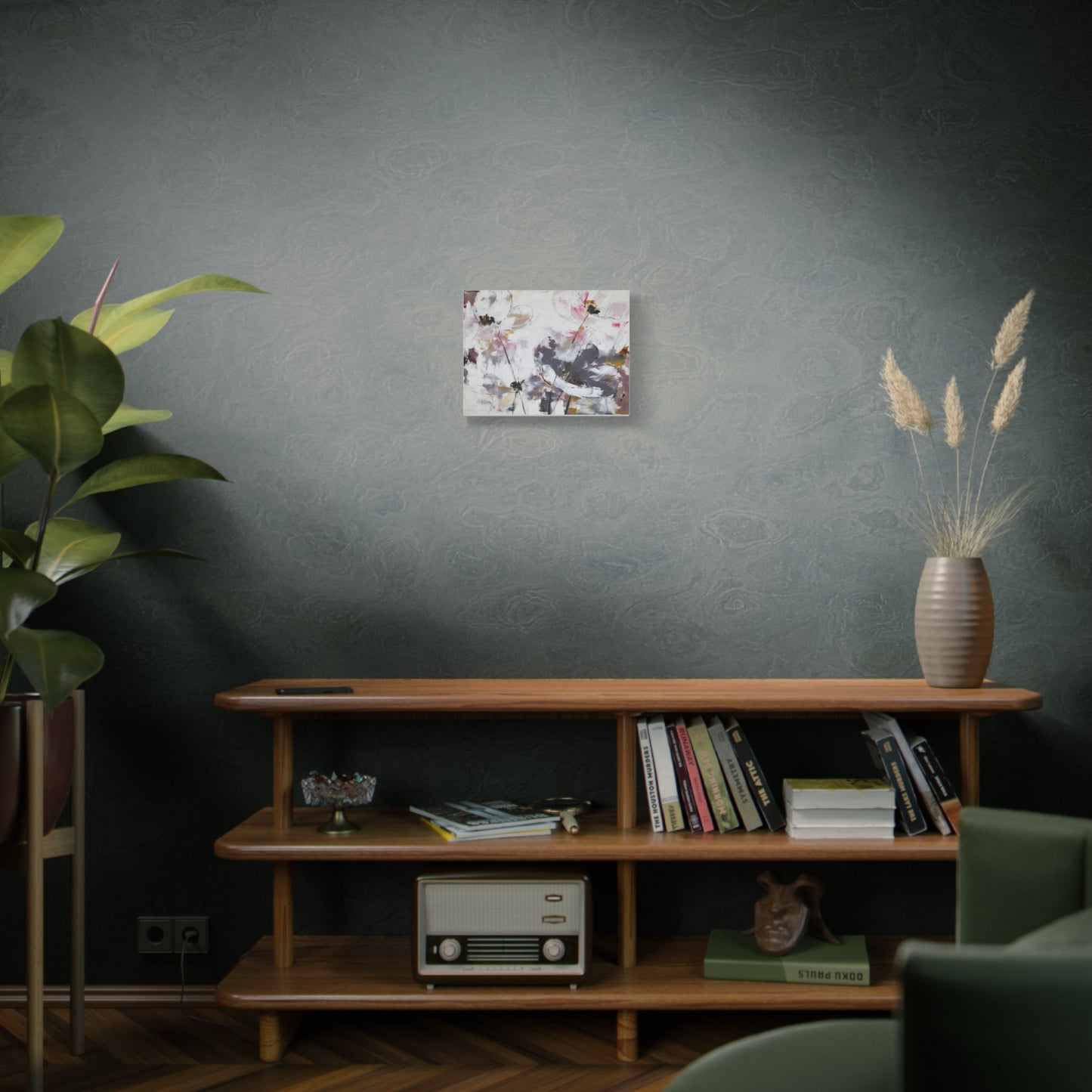 Abstract Floral Canvas Wall Art — Soft Neutral Blossoms Matte Stretched Canvas