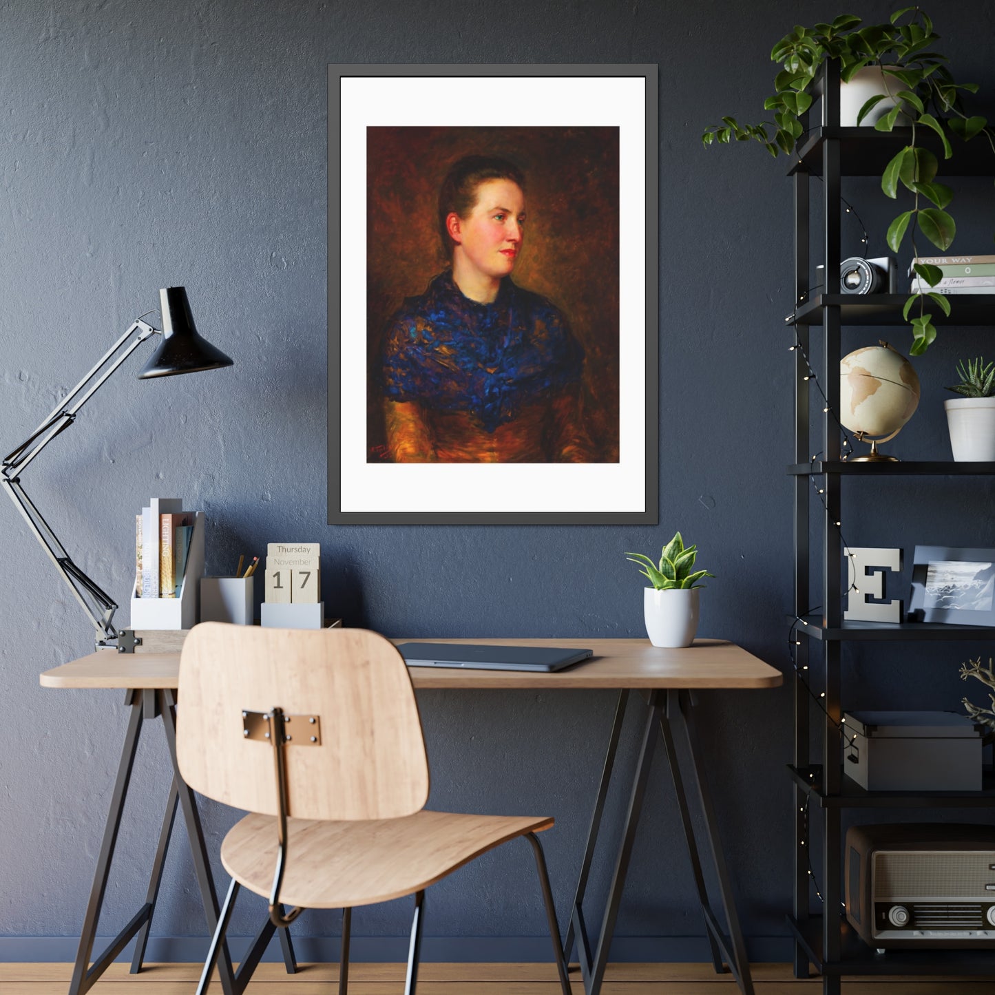 Framed Art Poster — Vintage Portrait Print in Black Frame