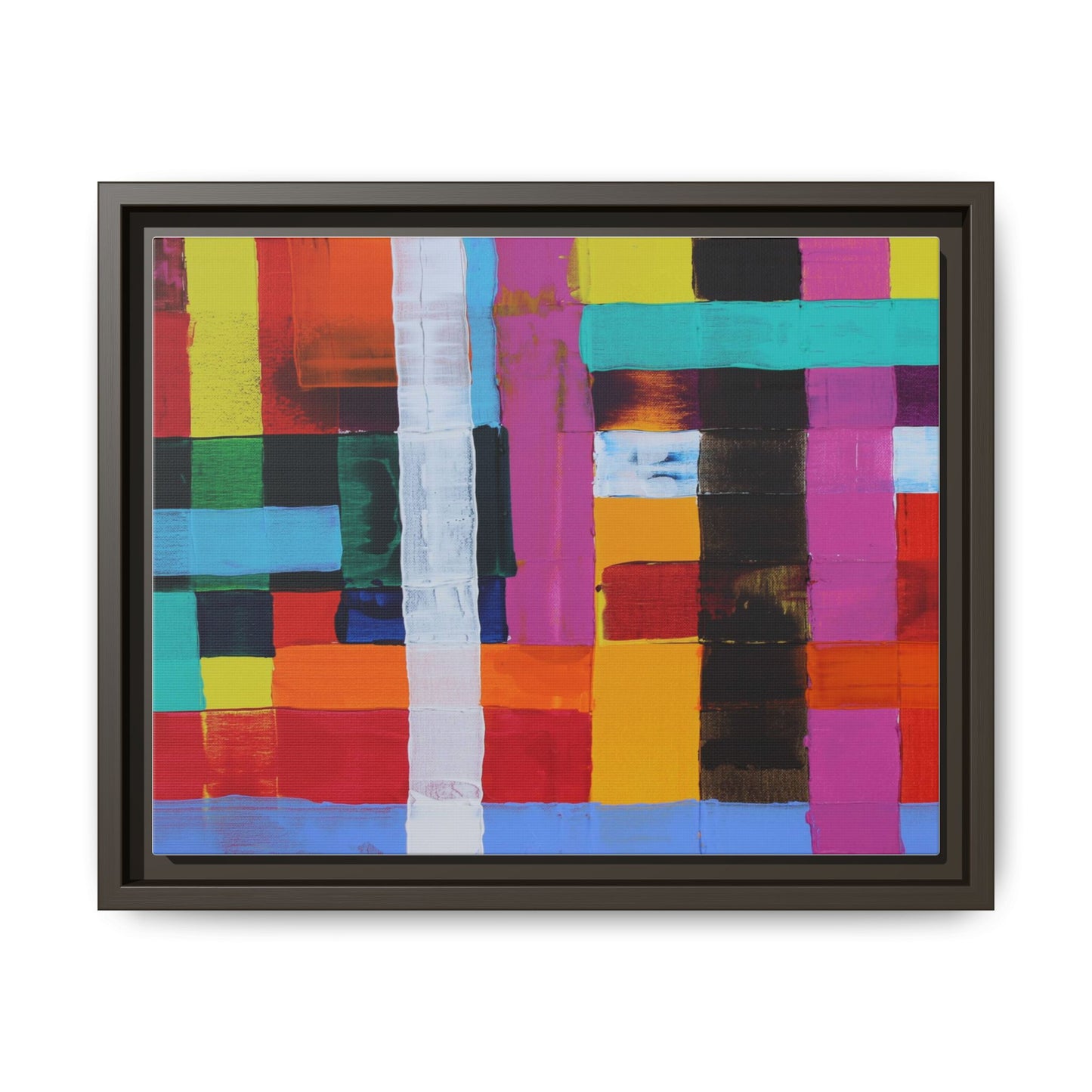 Farbfeld Malerei (Acryl) by Unknown Artist Matte Framed Canvas Wall Art Print