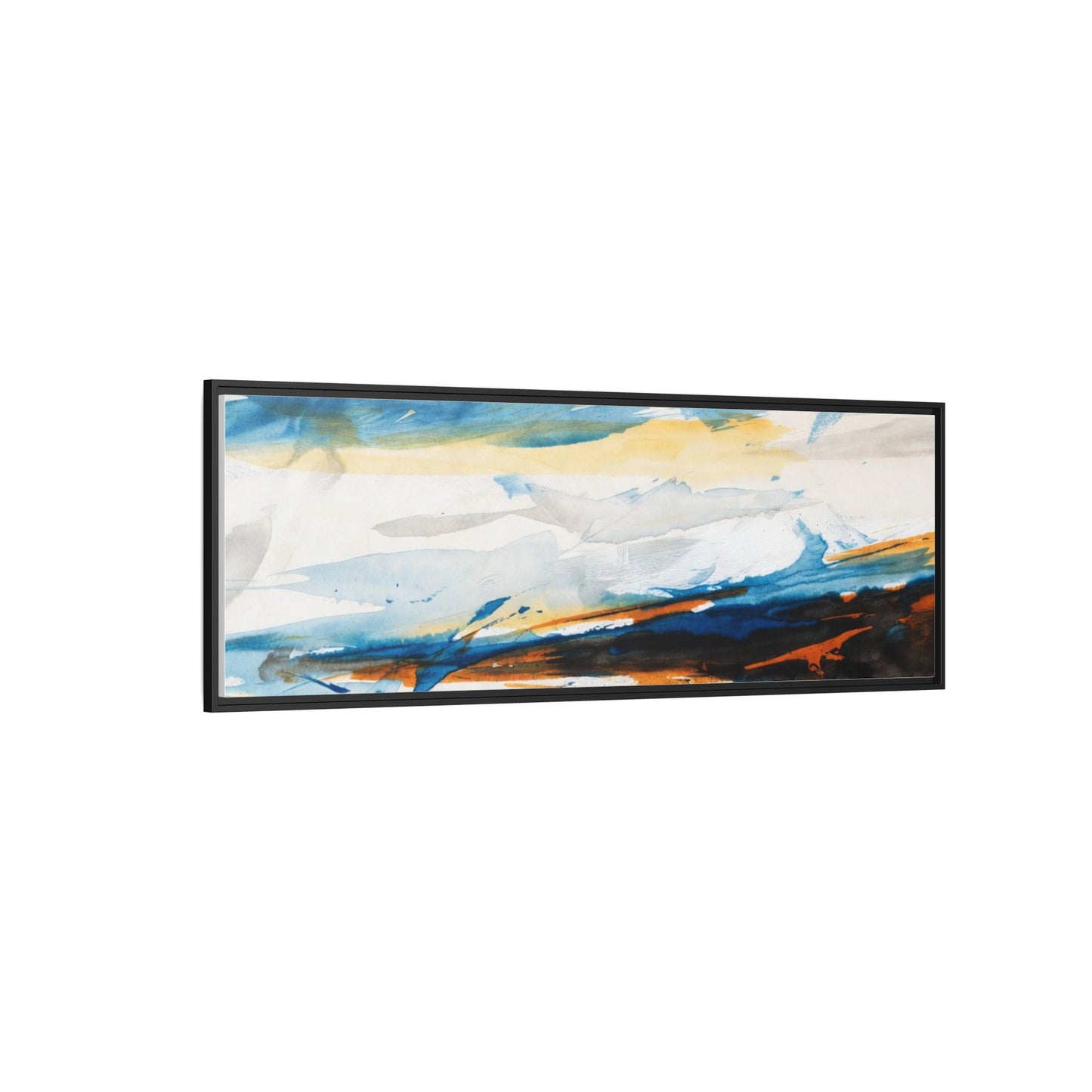 Abstract Coastal Waves Matte Canvas Framed Wall Art