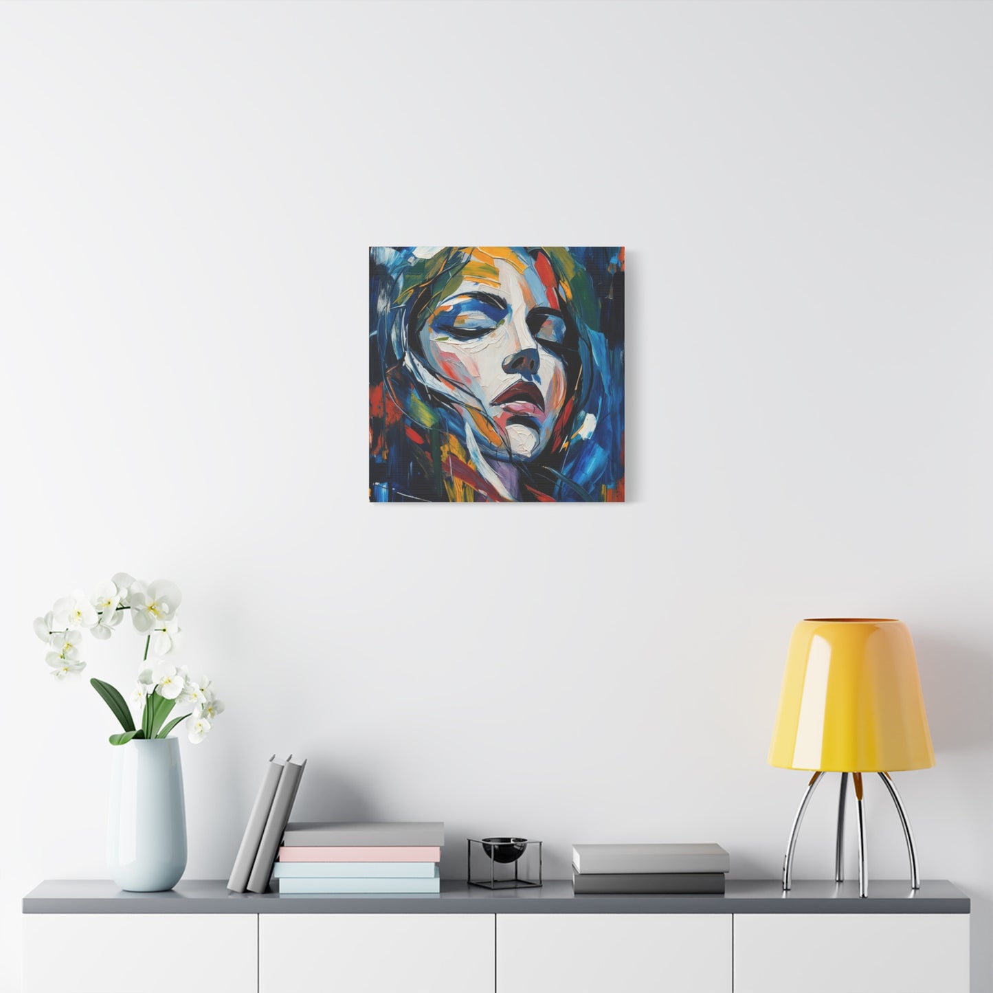 Abstract Colorful Woman Portrait Canvas