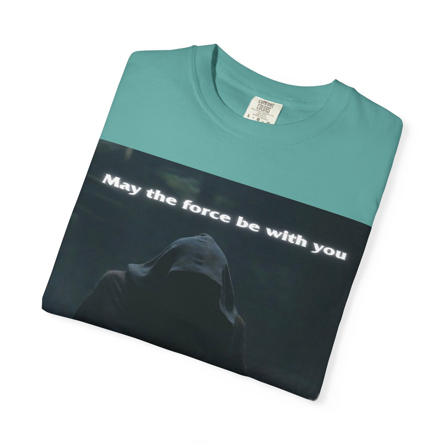May the Force Be With You T-Shirt — Dark Hooded Lightsaber Graphic Tee
