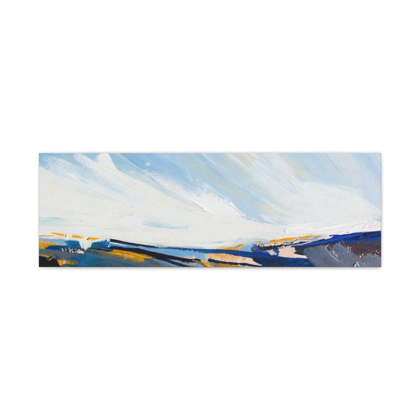 Abstract Coastal Landscape Canvas Print — Blue Sky Seascape Wall Art