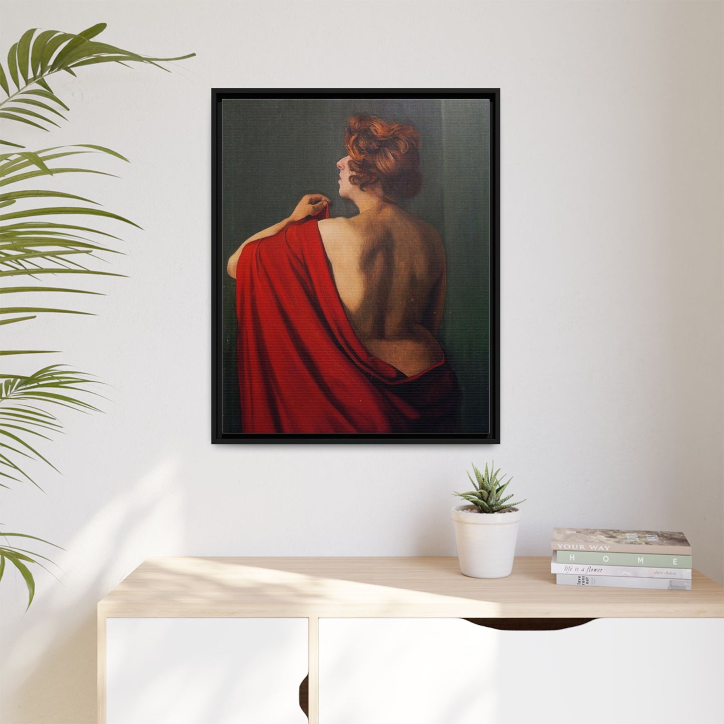 Femme au châle rouge by Félix Vallotton Framed Matte Canvas Wall Art Print
