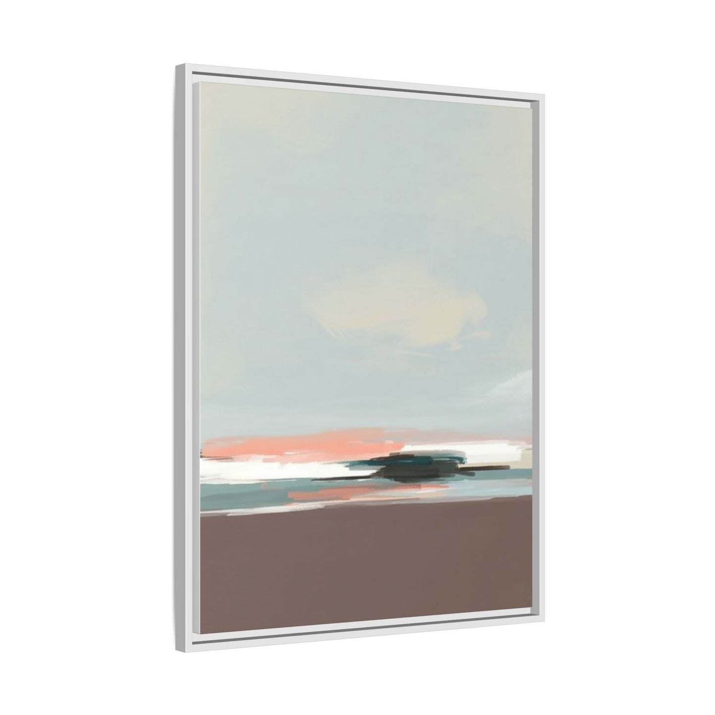 Framed Matte Canvas Print — Soft Coastal Abstract Landscape