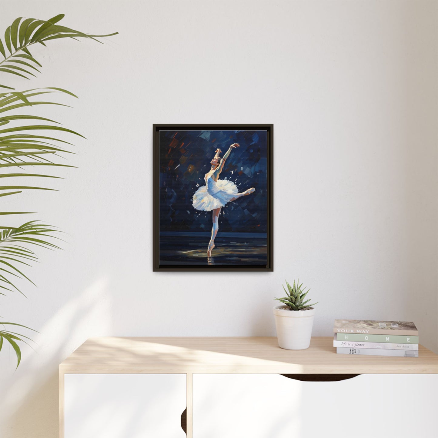 Ballerina Ballet Canvas Print — Framed Matte Wall Art