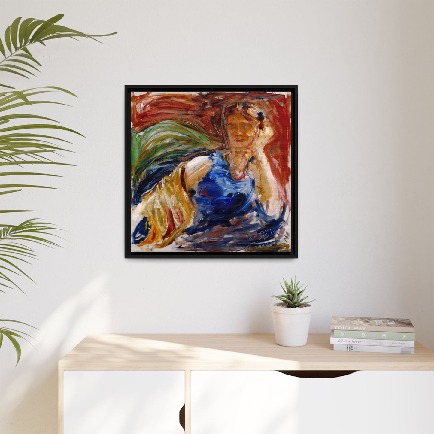 Portrait of hyllis Sjostrom by Akseli Gallen-Kallela Canvas Matte Framed Wall Art Print