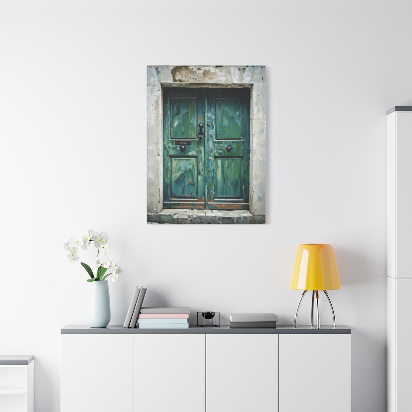 Vintage Green Door Matte Canvas Wall Art — Stretched 1.25"