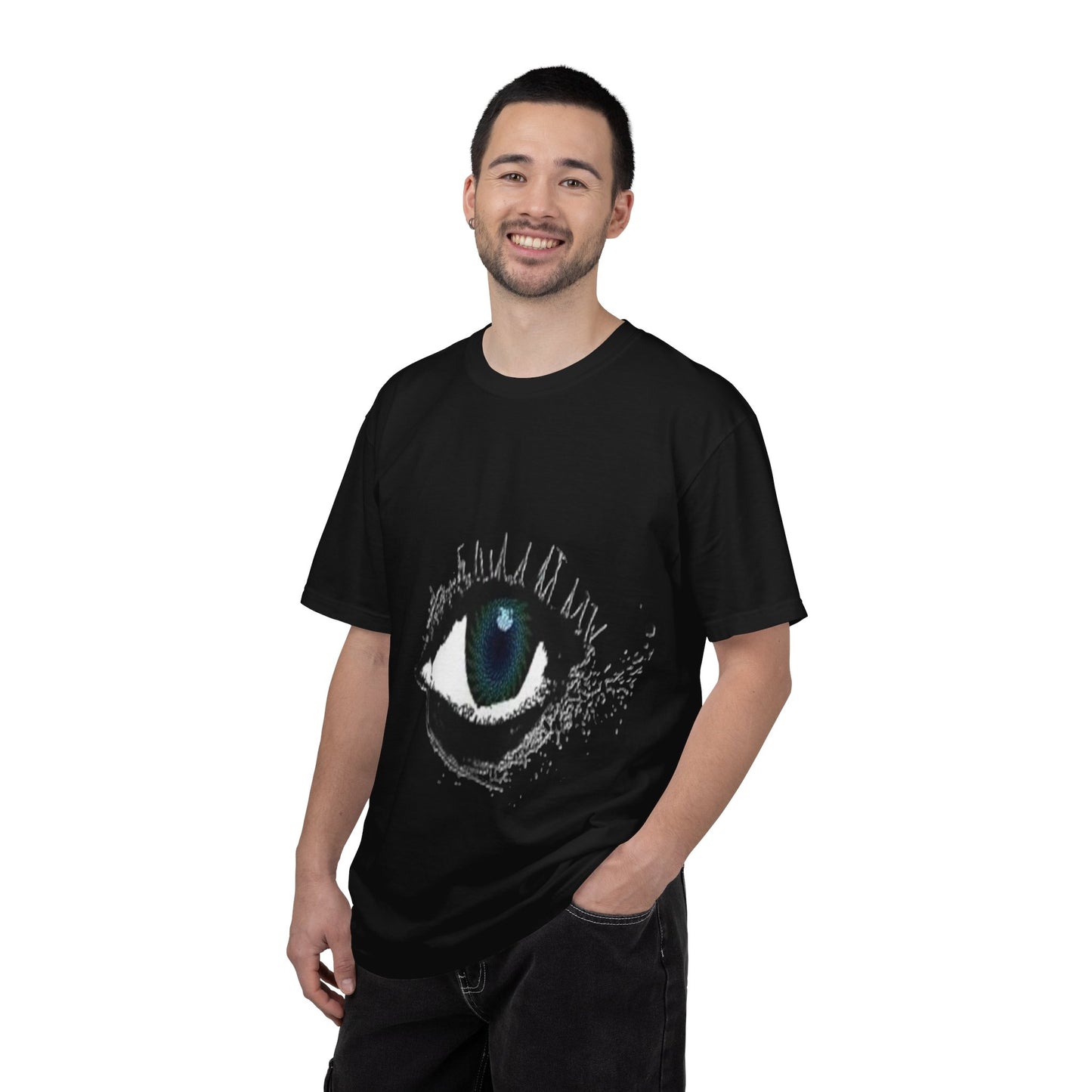 Eye Graphic T-Shirt — Blue Iris Grunge Art Tee