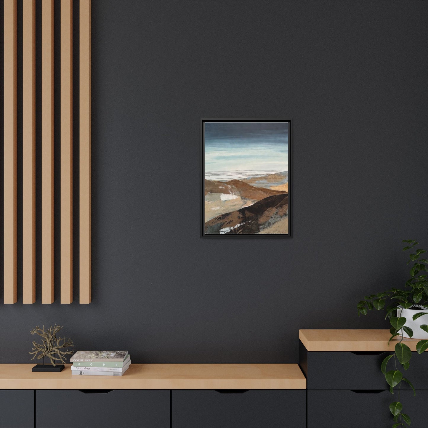 Framed Matte Canvas Art — Serene Abstract Landscape