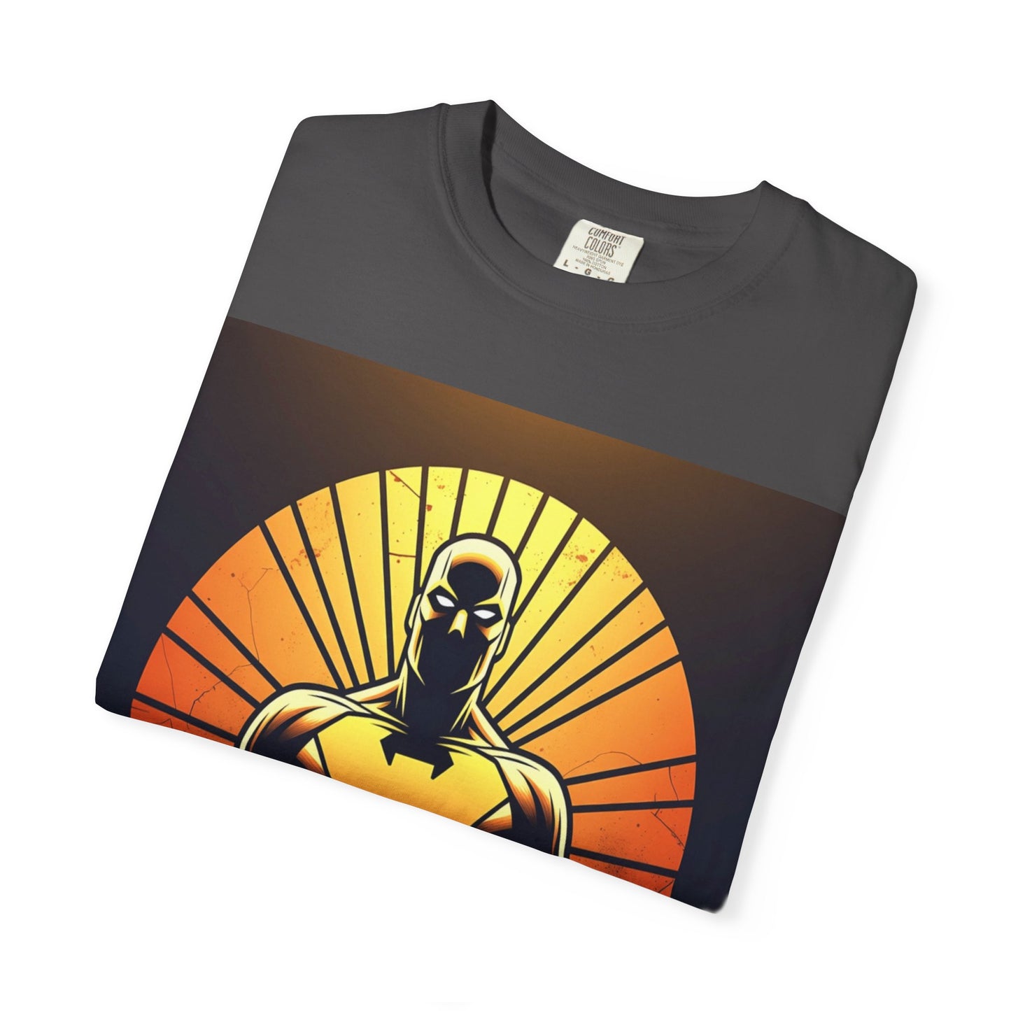 Superhero Sunrise T-Shirt — Bold Chest Emblem Graphic