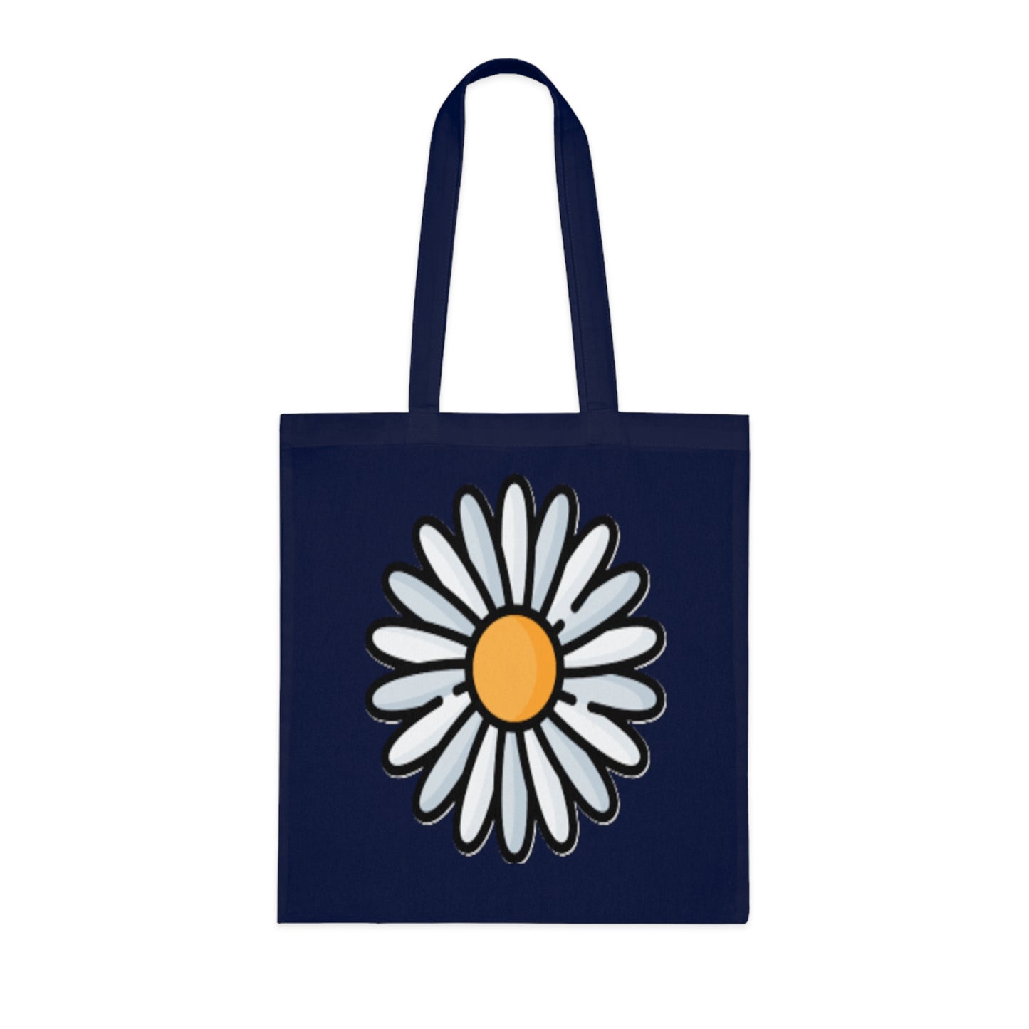 Daisy Print Cotton Tote Bag – Cute Floral Market Tote