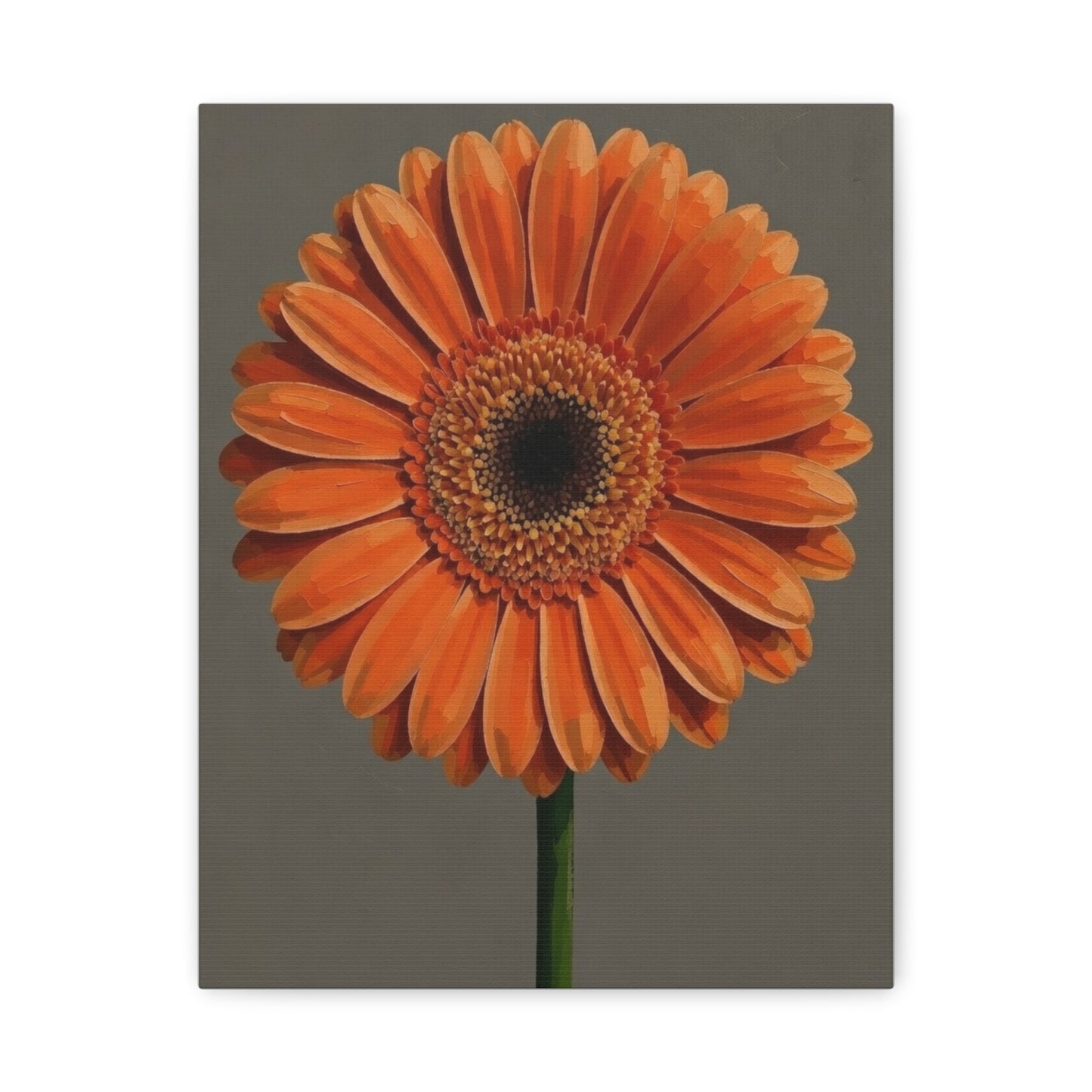 Orange Gerbera Flower Matte Canvas Print — Stretched Wall Art