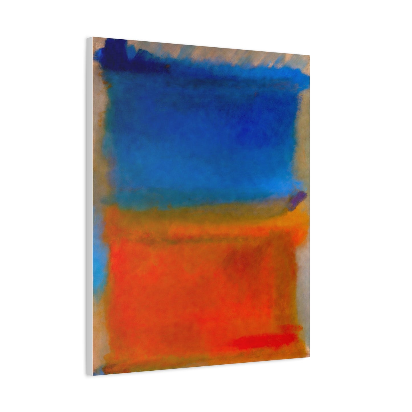 Abstract Blue and Orange Canvas Print — Modern Stretched Wall Art