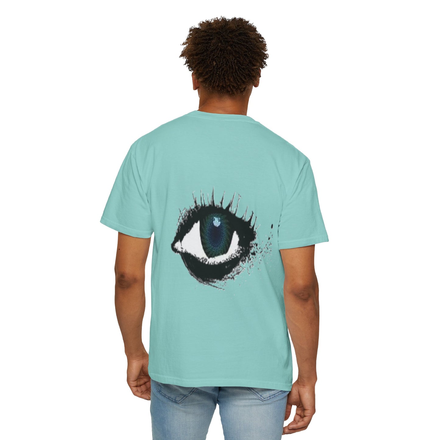 Eye Graphic T-Shirt — Blue Iris Grunge Art Tee