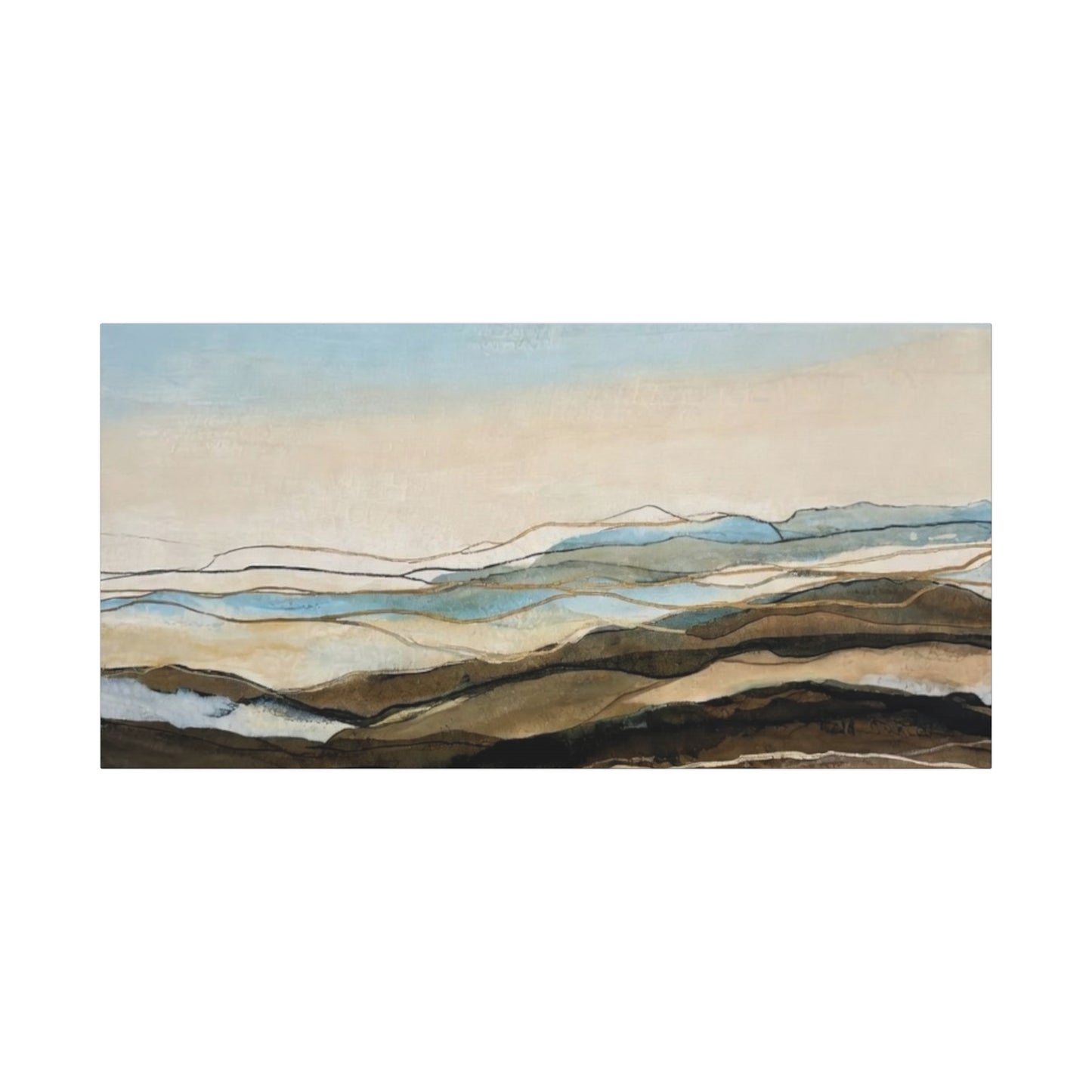 Abstract Coastal Landscape Matte Canvas – Stretched Wall Art