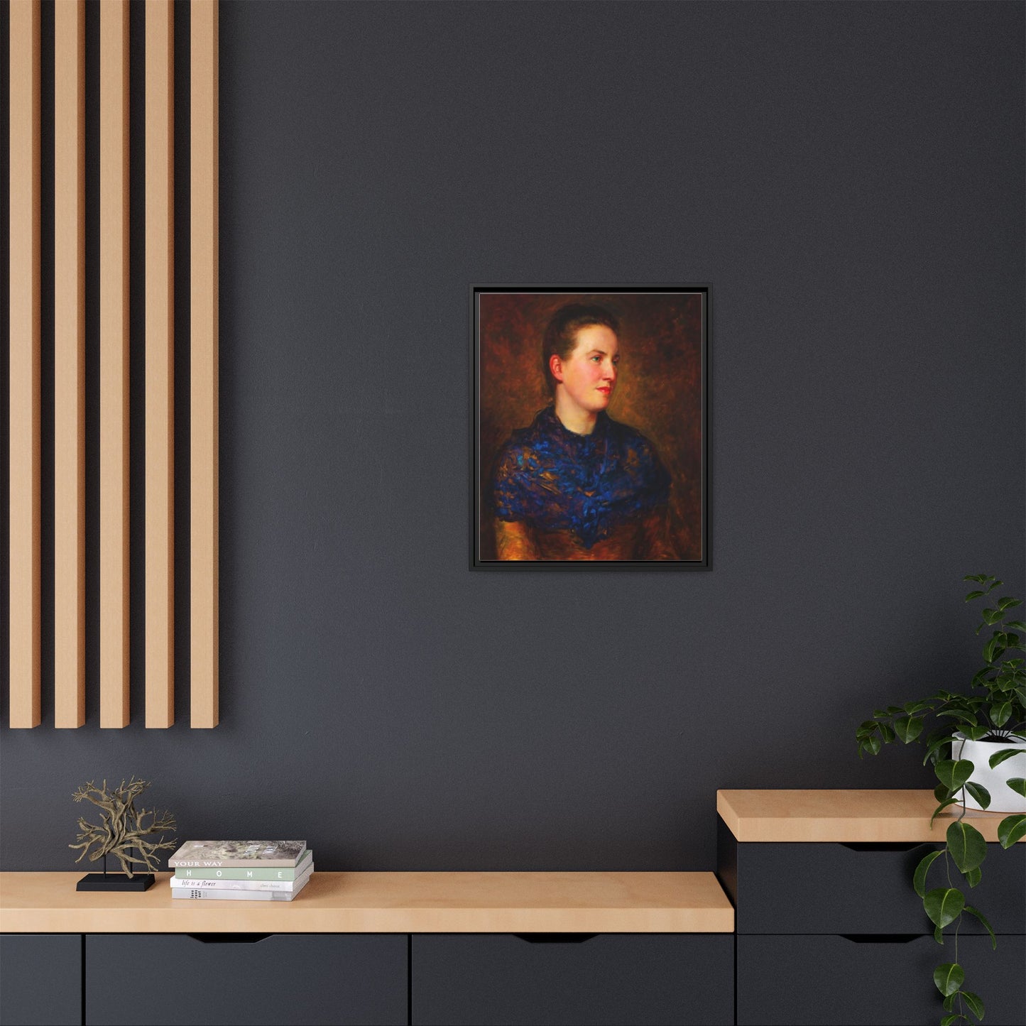 Framed Matte Canvas Portrait Print — Classic Victorian Woman Wall Art