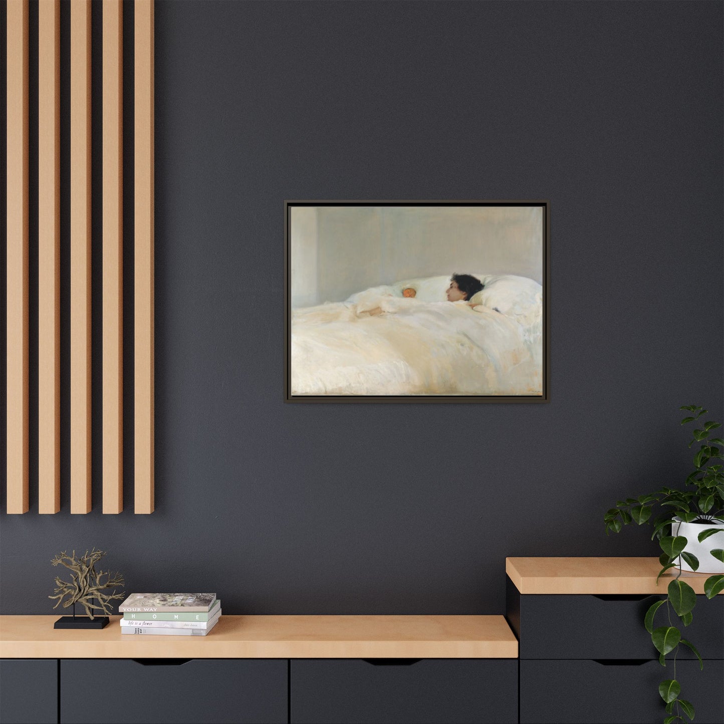 Mother by Joaquin Sorolla y Bastida Framed Matte Canvas Wall Art Print