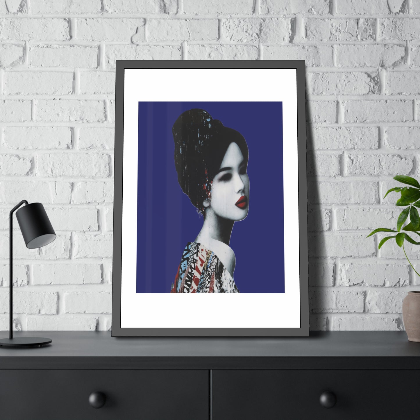 Geisha Portrait - Framed Paper Posters