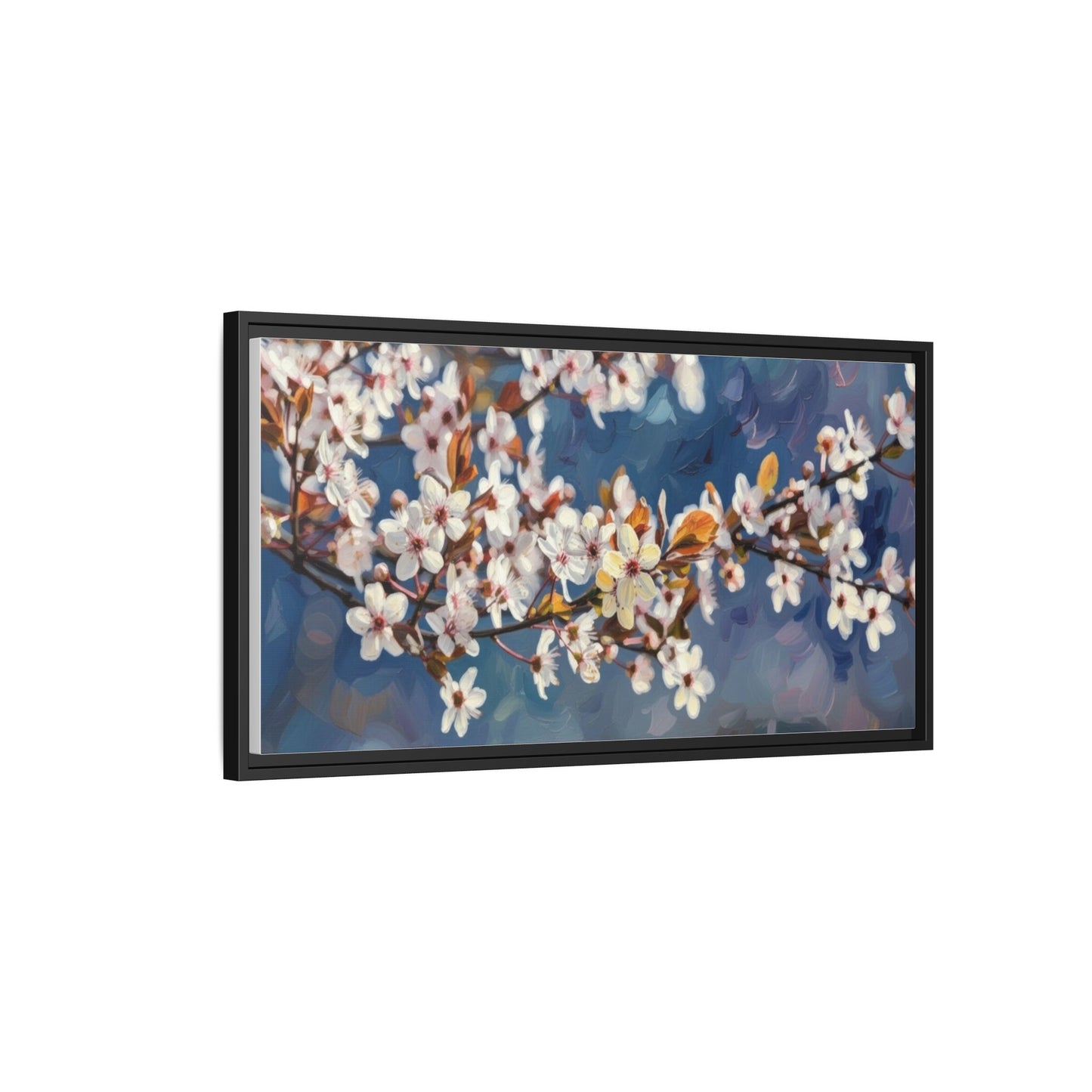 Framed Matte Canvas Print — Cherry Blossom Branch Wall Art