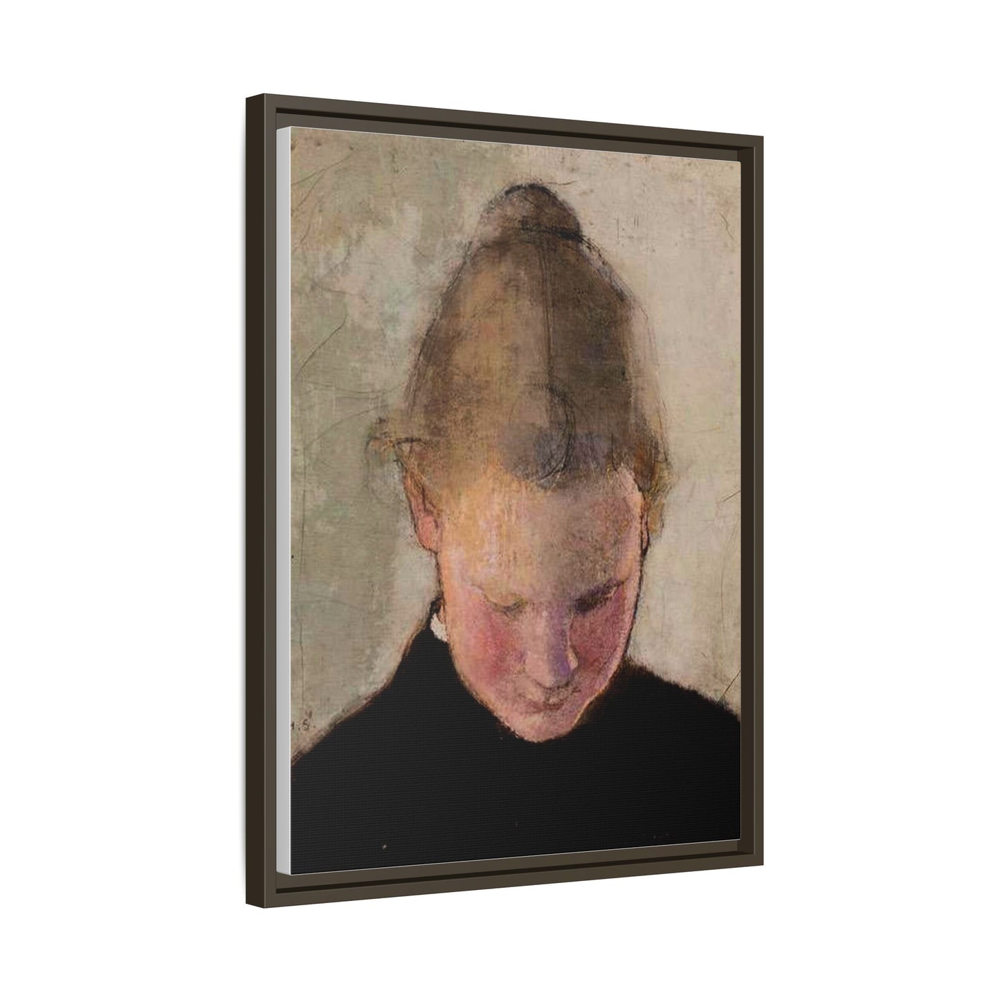 Lukeva tytto by Helena Schjerfbeck Framed Matte Canvas Art Print
