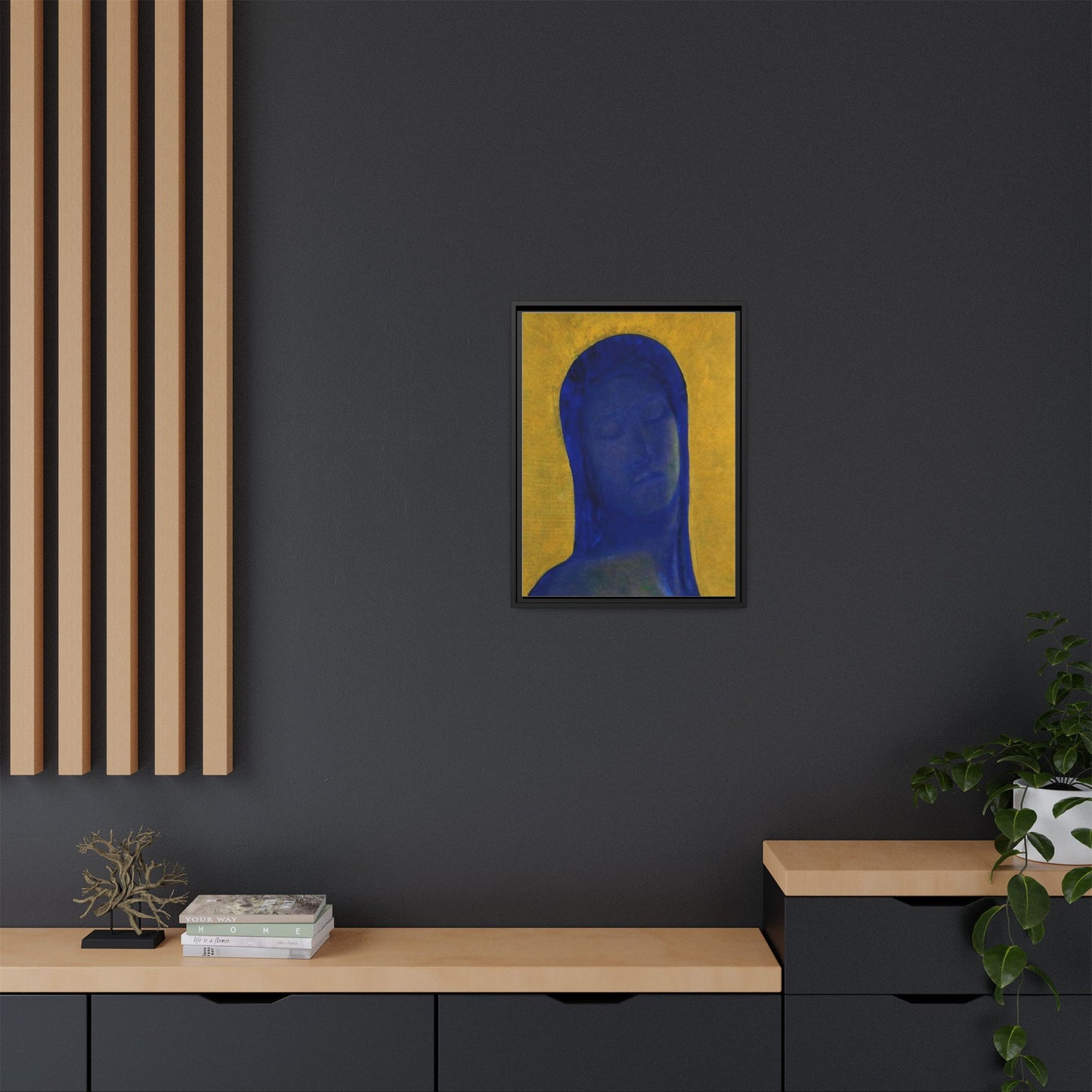 Closed Eyes by Odilon Redon Framed Matte Canvas Wall Art Print