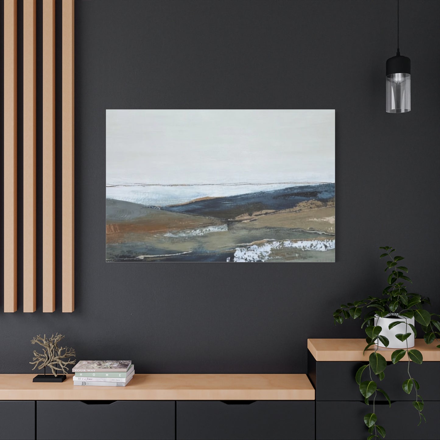 Abstract Coastal Landscape Canvas — Stretched Matte Wall Art