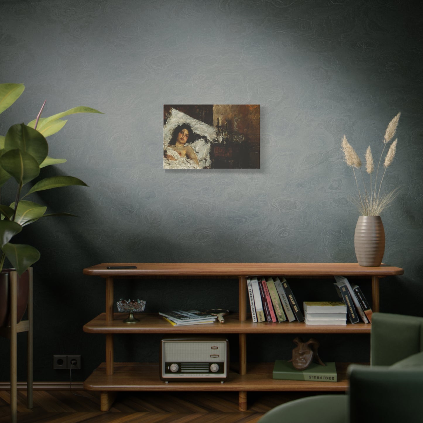 Resting by Antonio Mancini Matte Canvas Wall Art Print