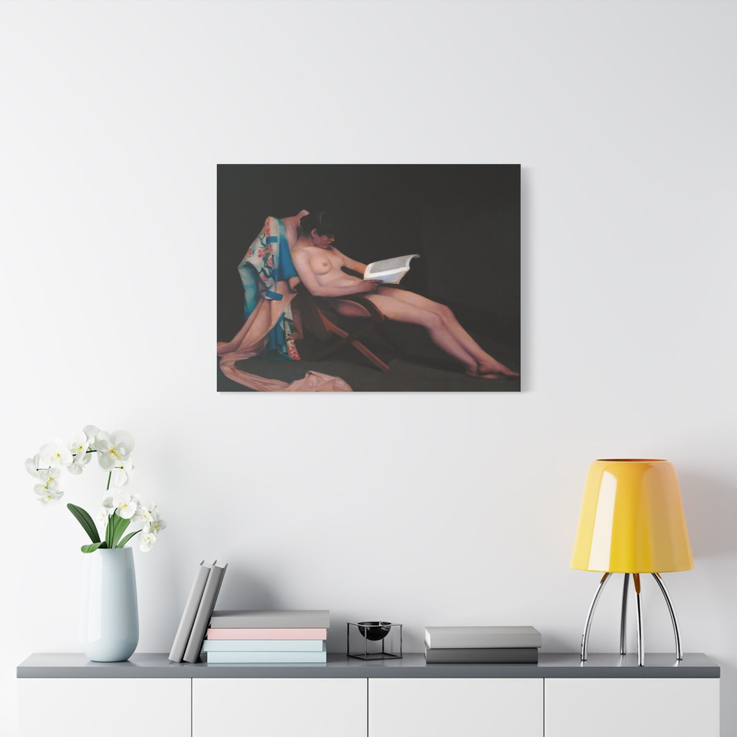 The reading girl by Theodore Roussel Matte Canvas Wall Art Print