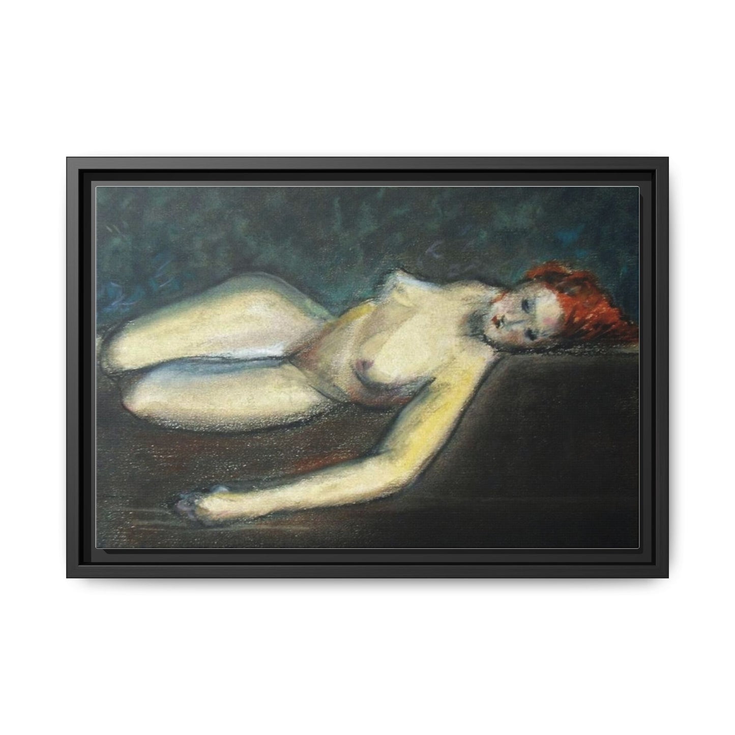 Lying nude by Paul Gosselin Framed Matte Canvas Wall Art Print