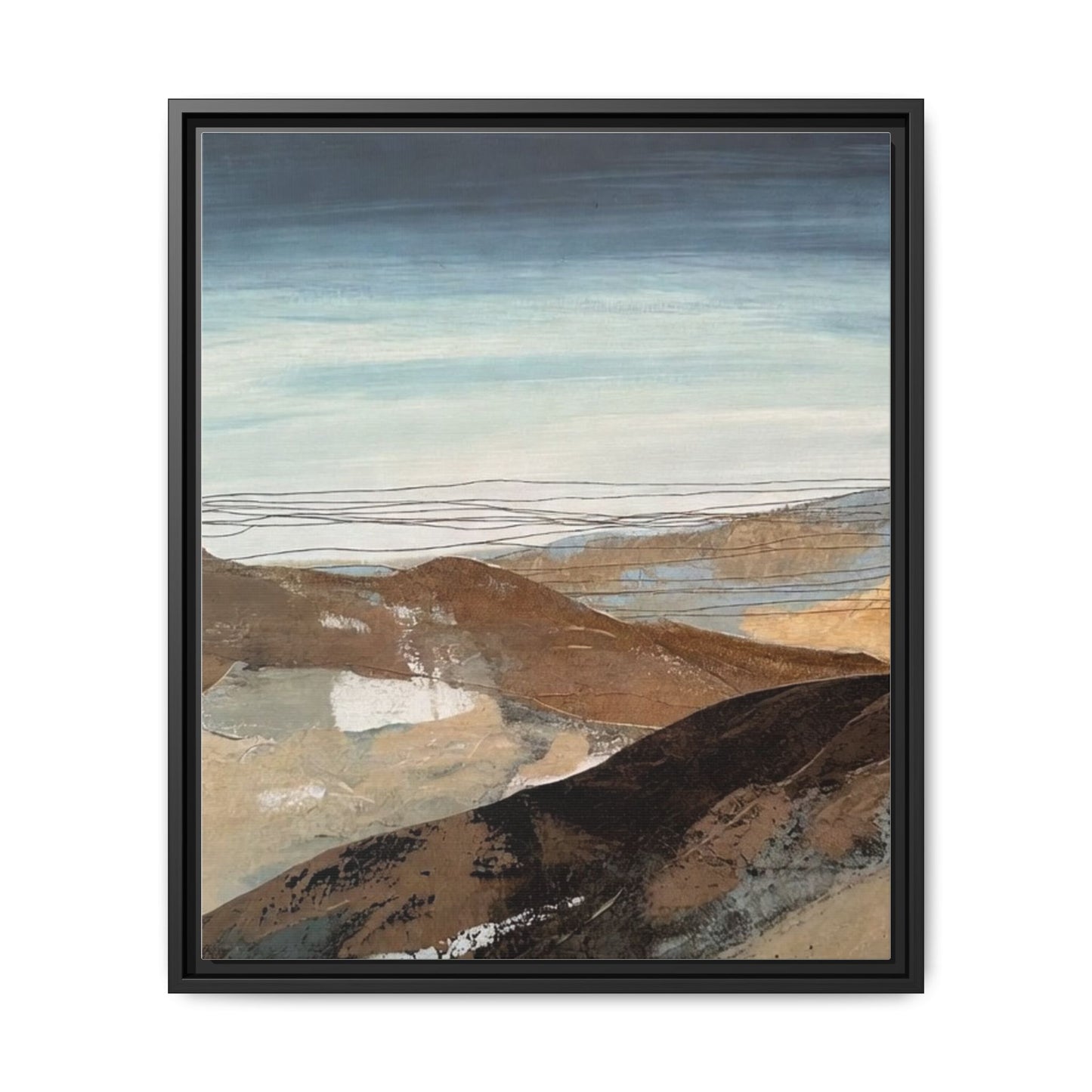 Framed Matte Canvas Art — Serene Abstract Landscape