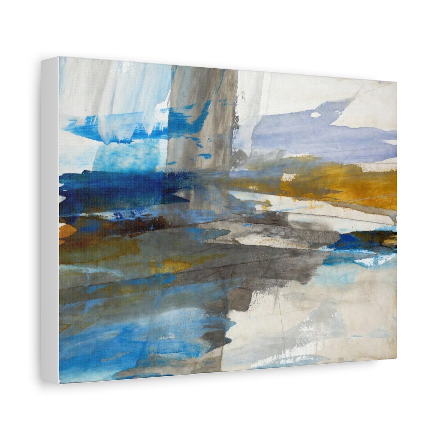 Abstract Coastal Blue Matte Canvas Print — Stretched 1.25" Wall Art