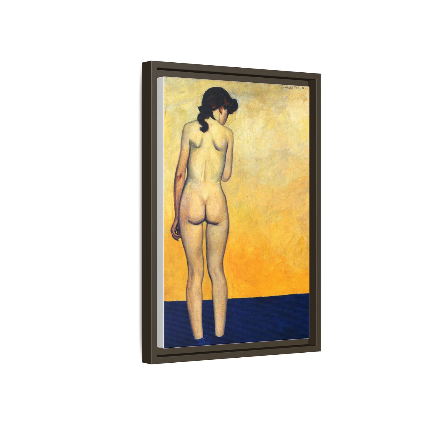 Adolescente entrant dans l'eau by Félix Vallotton Framed Matte Canvas Wall Art Print