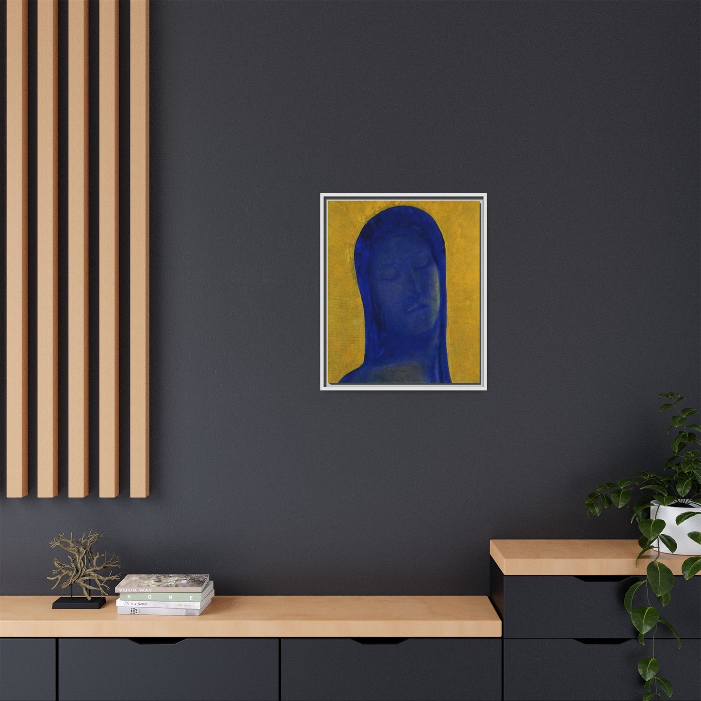 Closed Eyes by Odilon Redon Framed Matte Canvas Wall Art Print