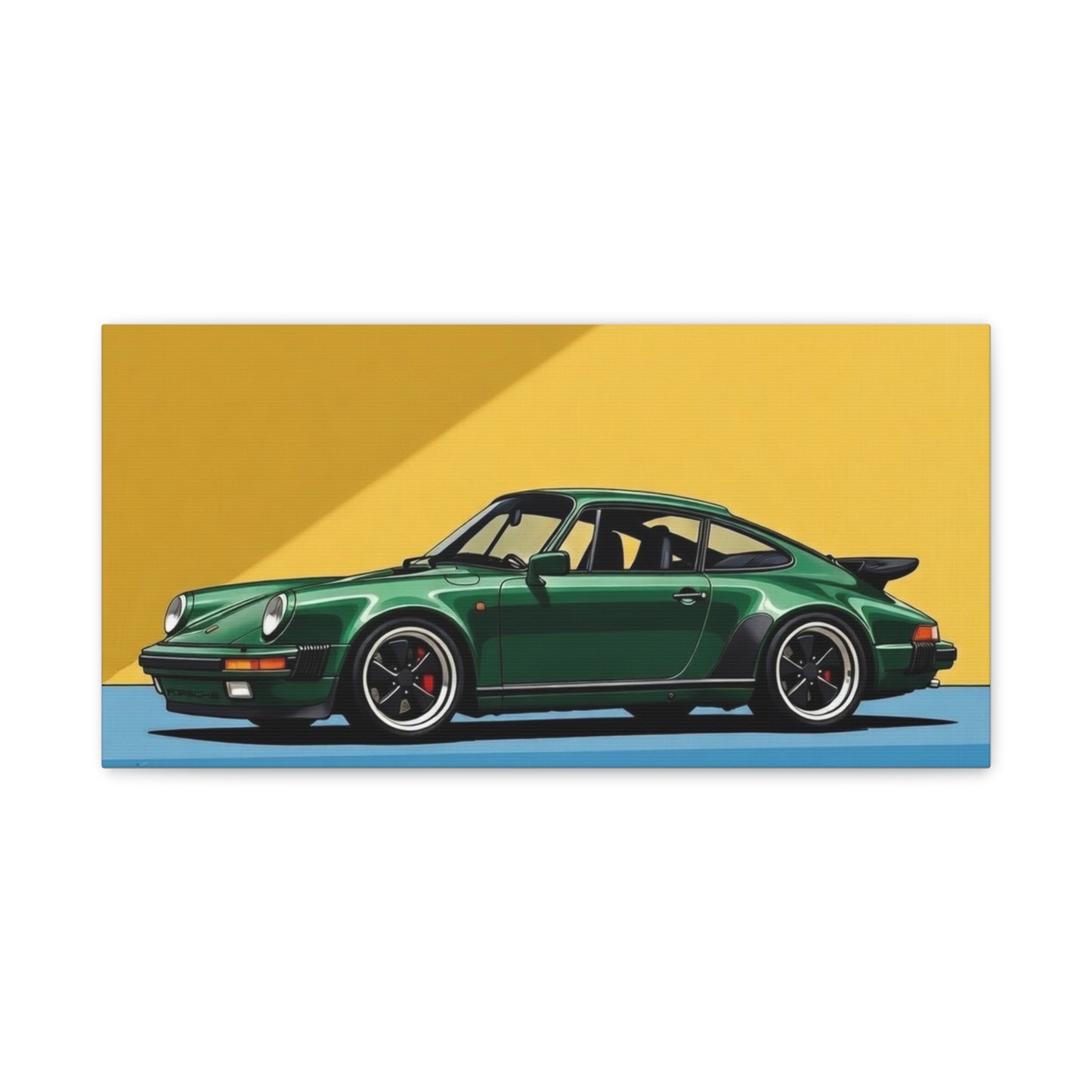 Vintage Green Porsche Art Print - Matte Stretched Canvas