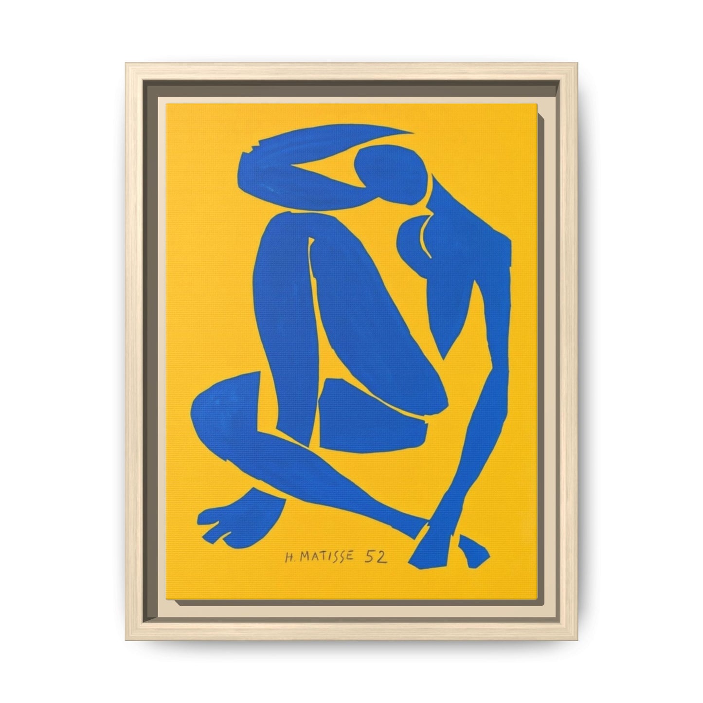 Abstract Blue Nude Matte Canvas Wall Art, Framed