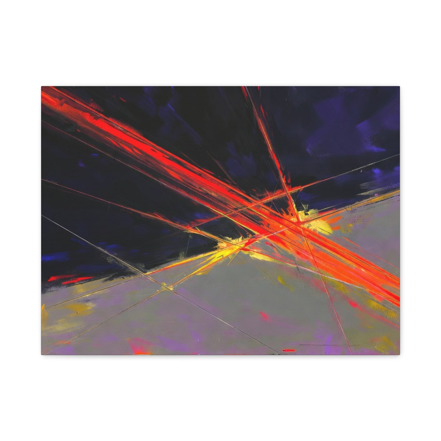 Abstract Red Streaks Matte Canvas Print — Modern Geometric Wall Art
