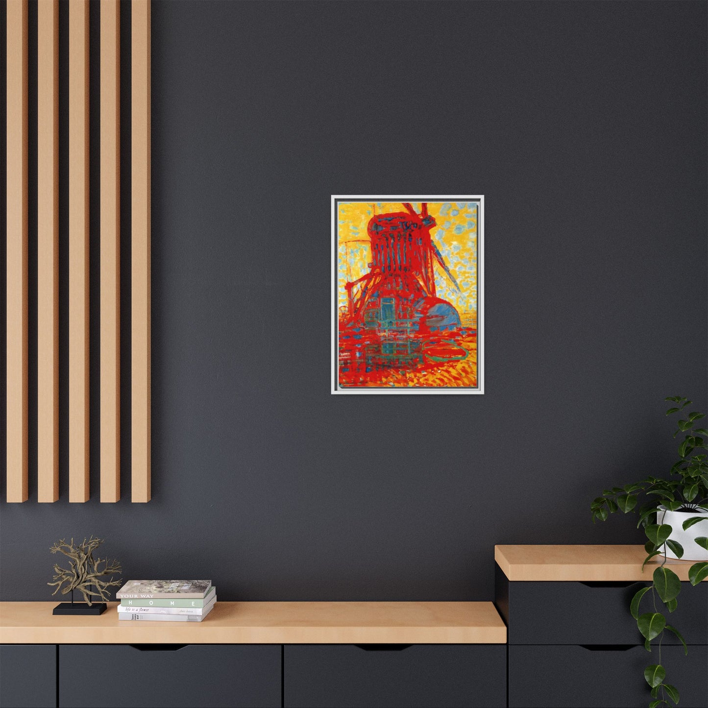 Mill by Sunlight by Piet Mondrian Matte Framed Canvas Wall Art Print