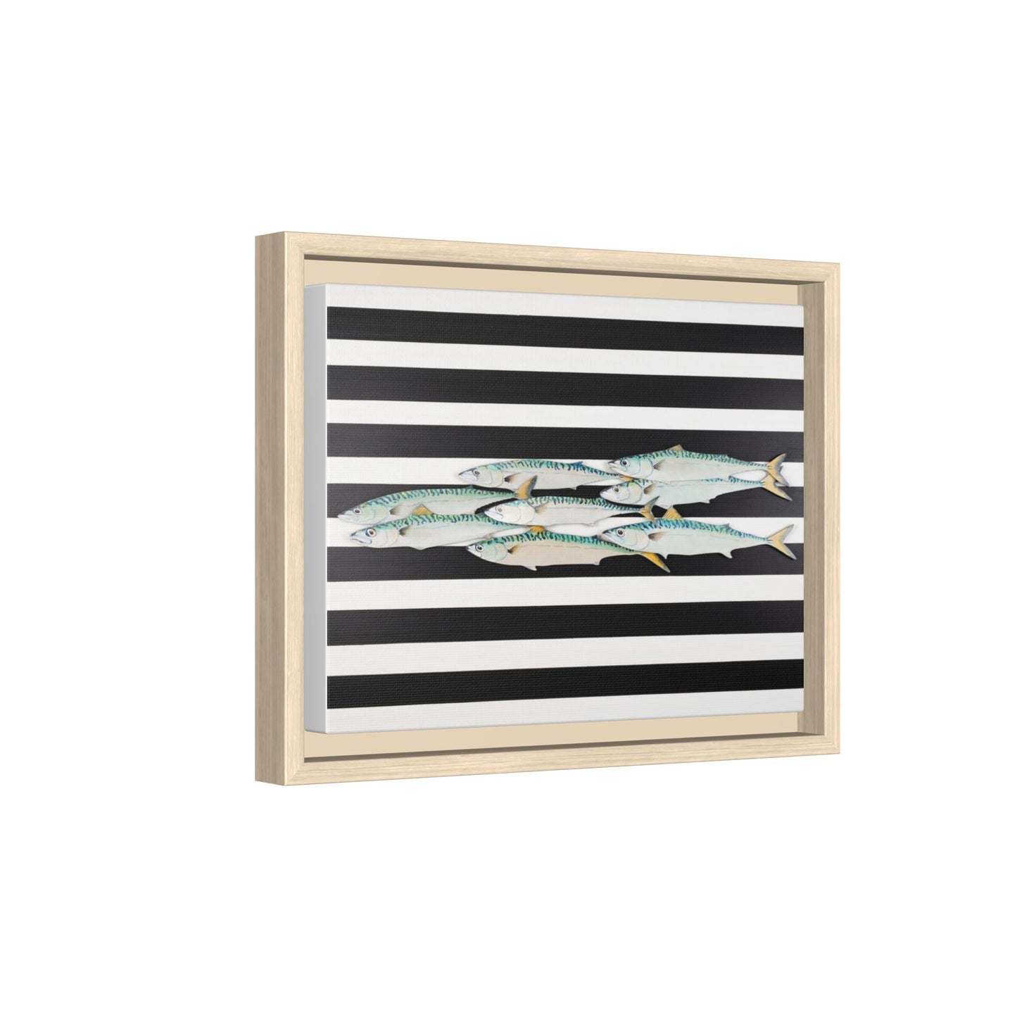 Striped Mackerel Canvas Print — Framed Matte Fish Wall Art