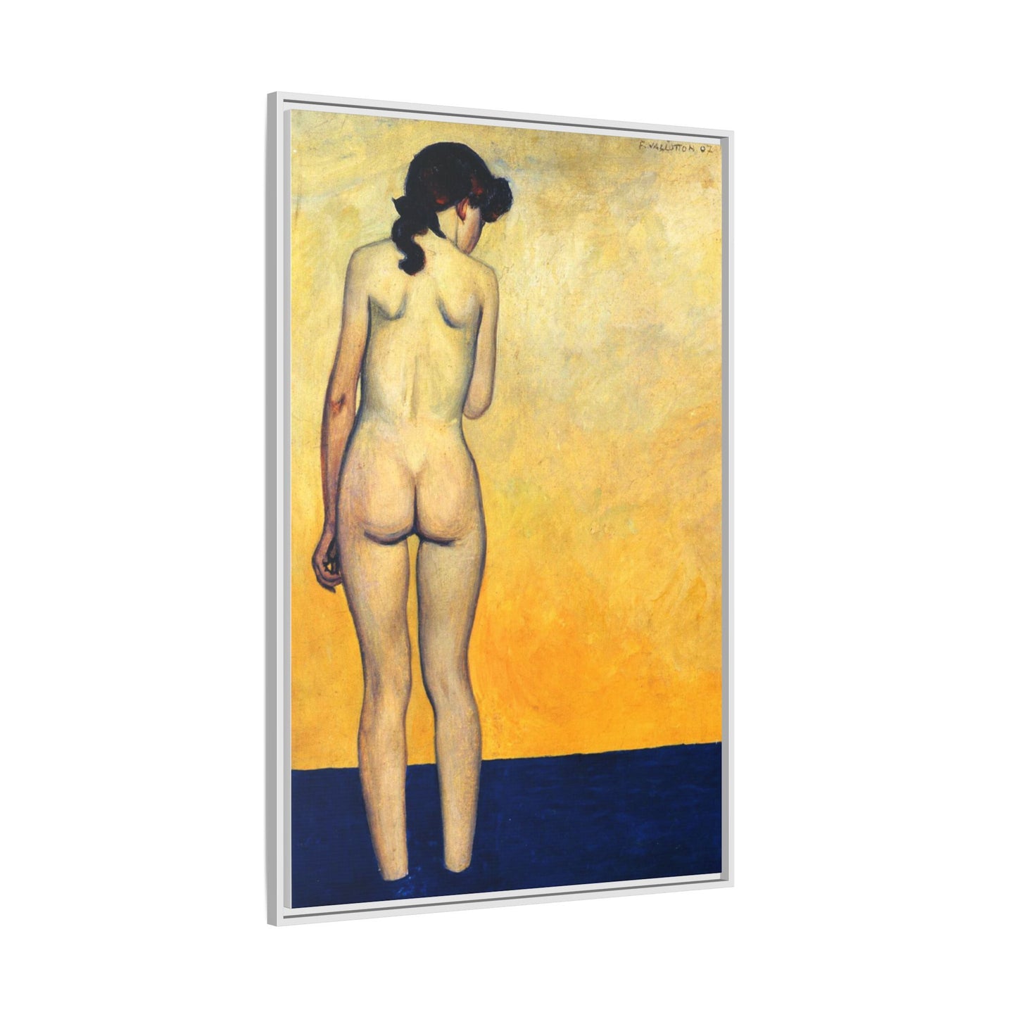 Adolescente entrant dans l'eau by Félix Vallotton Framed Matte Canvas Wall Art Print