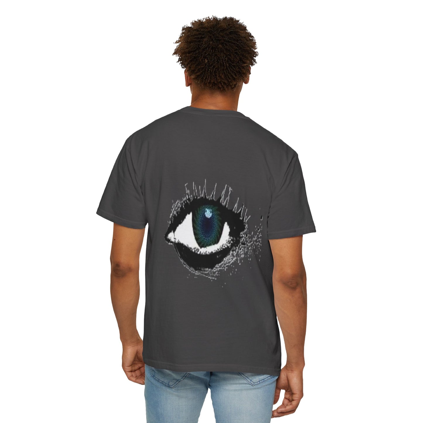 Eye Graphic T-Shirt — Blue Iris Grunge Art Tee
