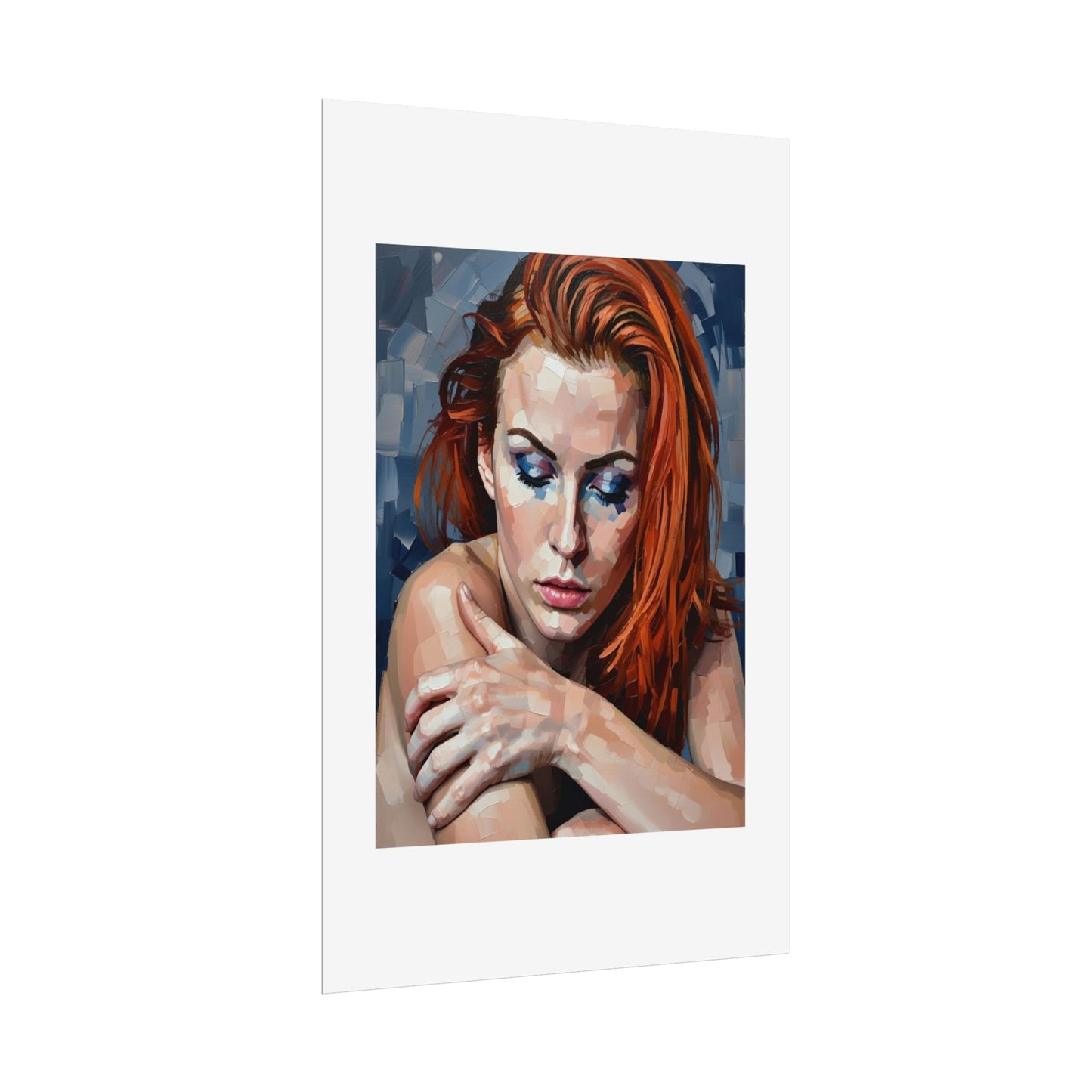 Redheaded Portrait Rolled Poster — Expressive Female Art Print