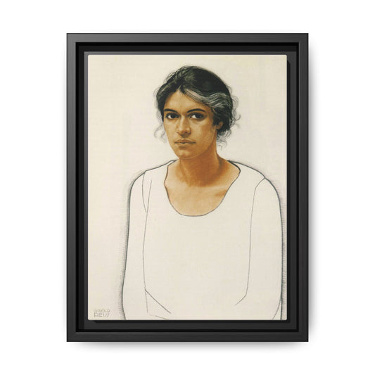 Portrait of a Woman by Winold Reiss Framed Matte Canvas Portrait Print
