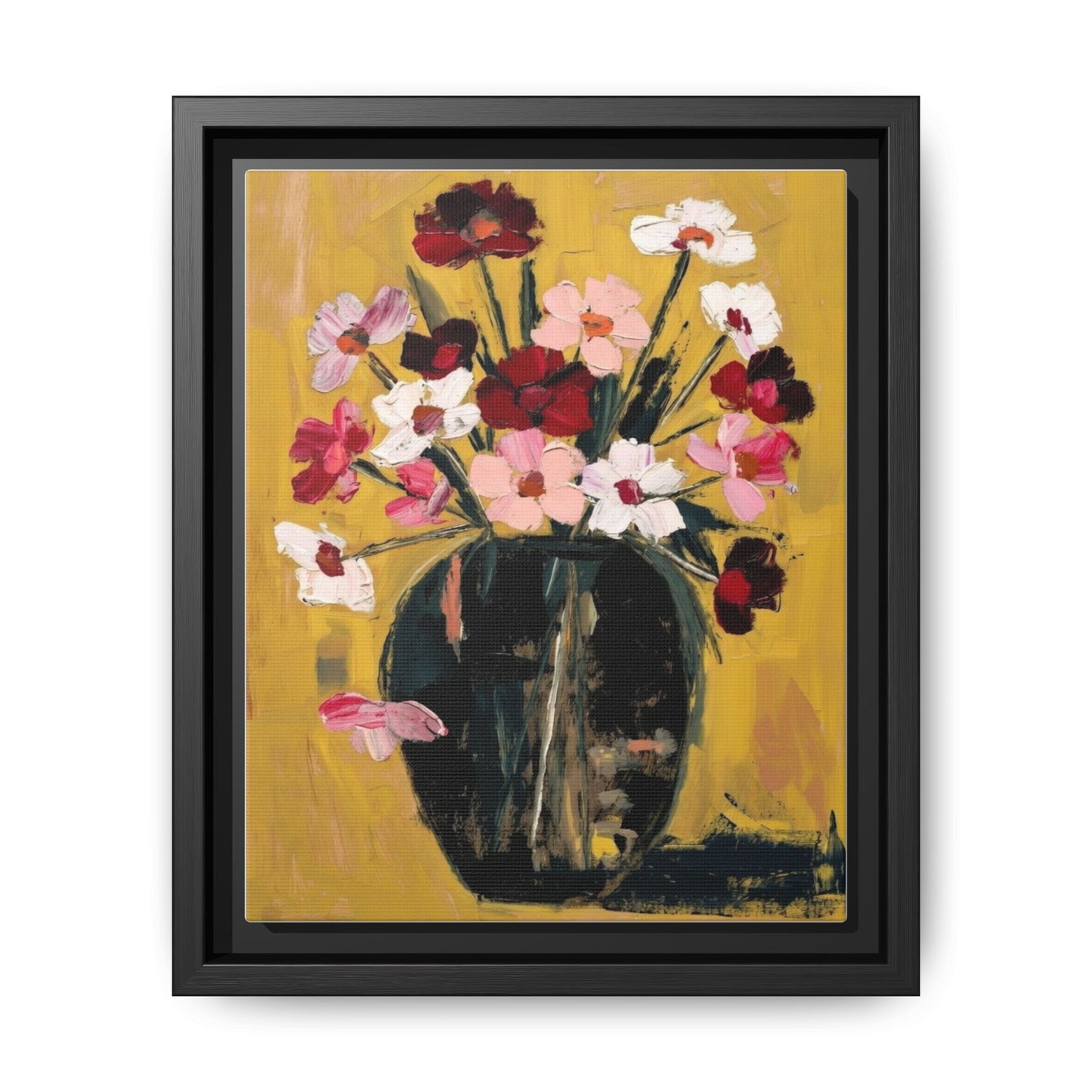 Framed Matte Canvas Floral Still Life Wall Art