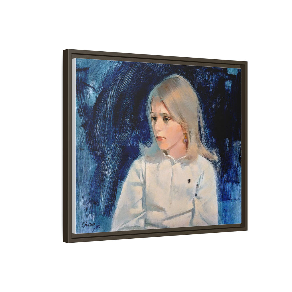 Painting of girl by Unknown Artist Framed Matte Canvas Classic Wall Art