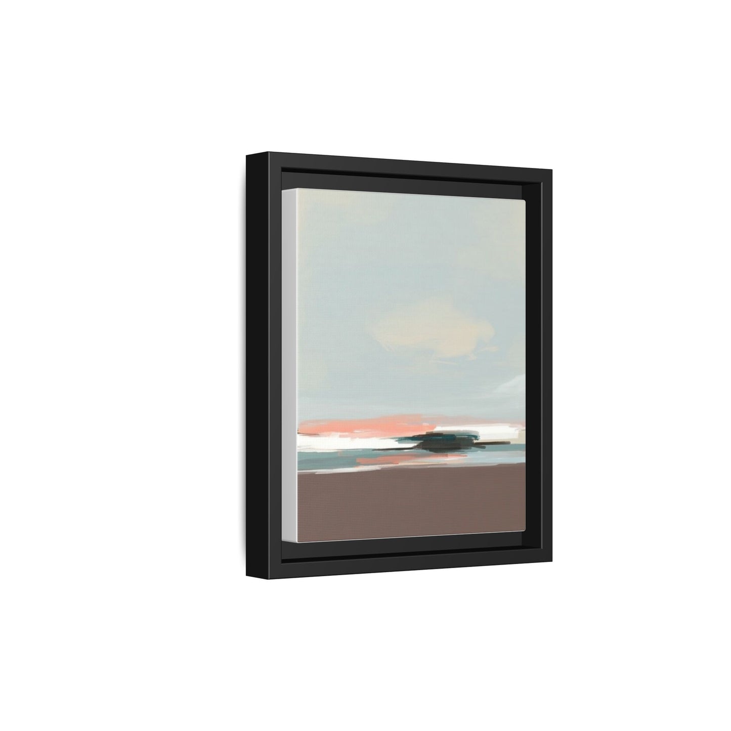 Framed Matte Canvas Print — Soft Coastal Abstract Landscape